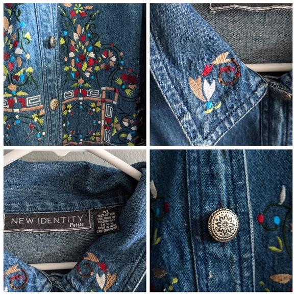 Petite embroidered denim jacket - Picture 6 of 8